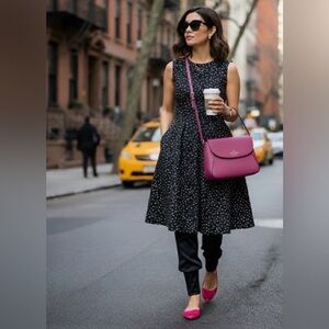 Kate Spade Pink Kid Suede Eleni Flex Flats in Box